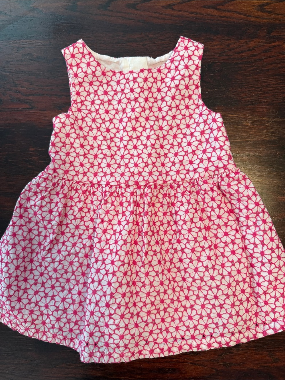 Cat & Jack White Dress with Pink Floral Embroidery Size 18 Month